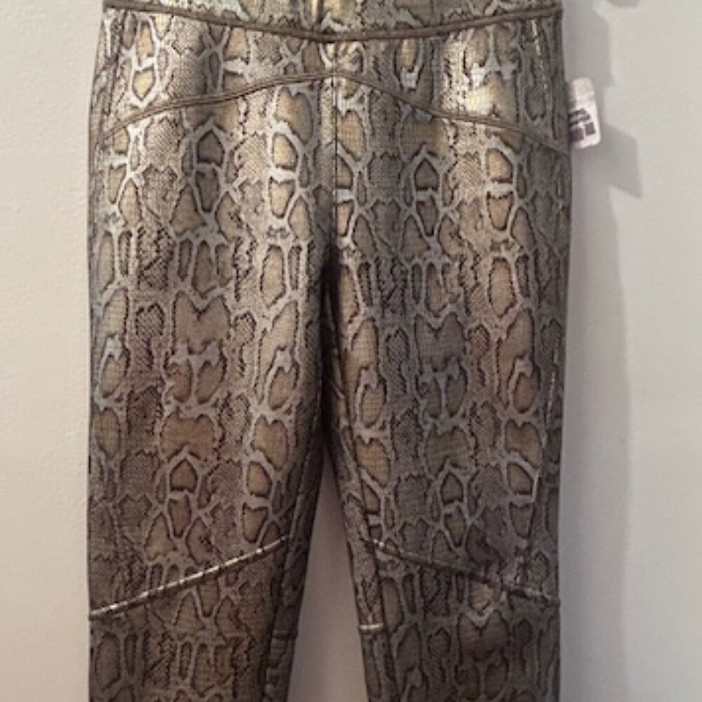 Free People "Rio" Metallic Gold Python Elastic Wa… - image 8